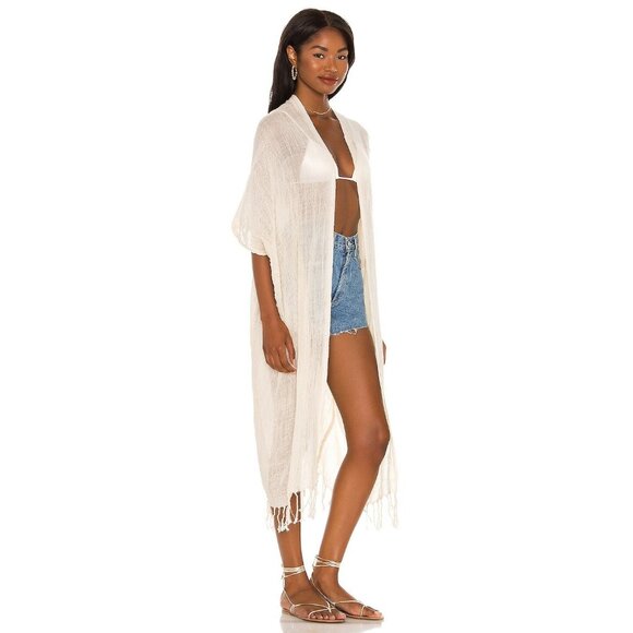 Tiare Hawaii Gauze Kimono in White - Picture 2 of 3